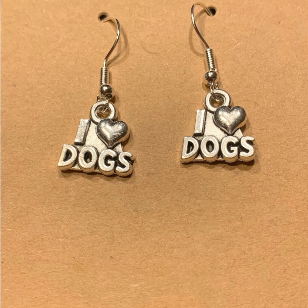I Love Dogs Earrings NWT